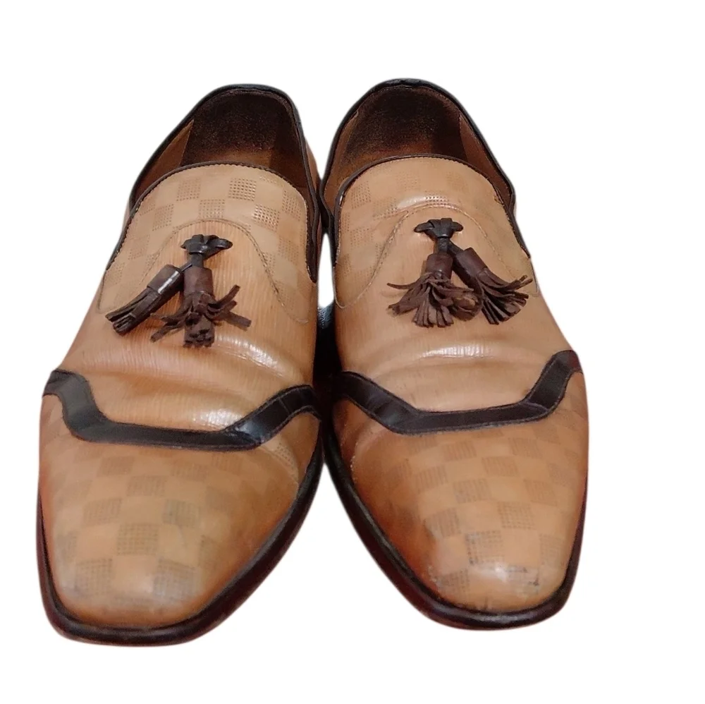 Mezlan Leather Tassled Loafer Men's Luxury Brown Slip On Loafer 9 M